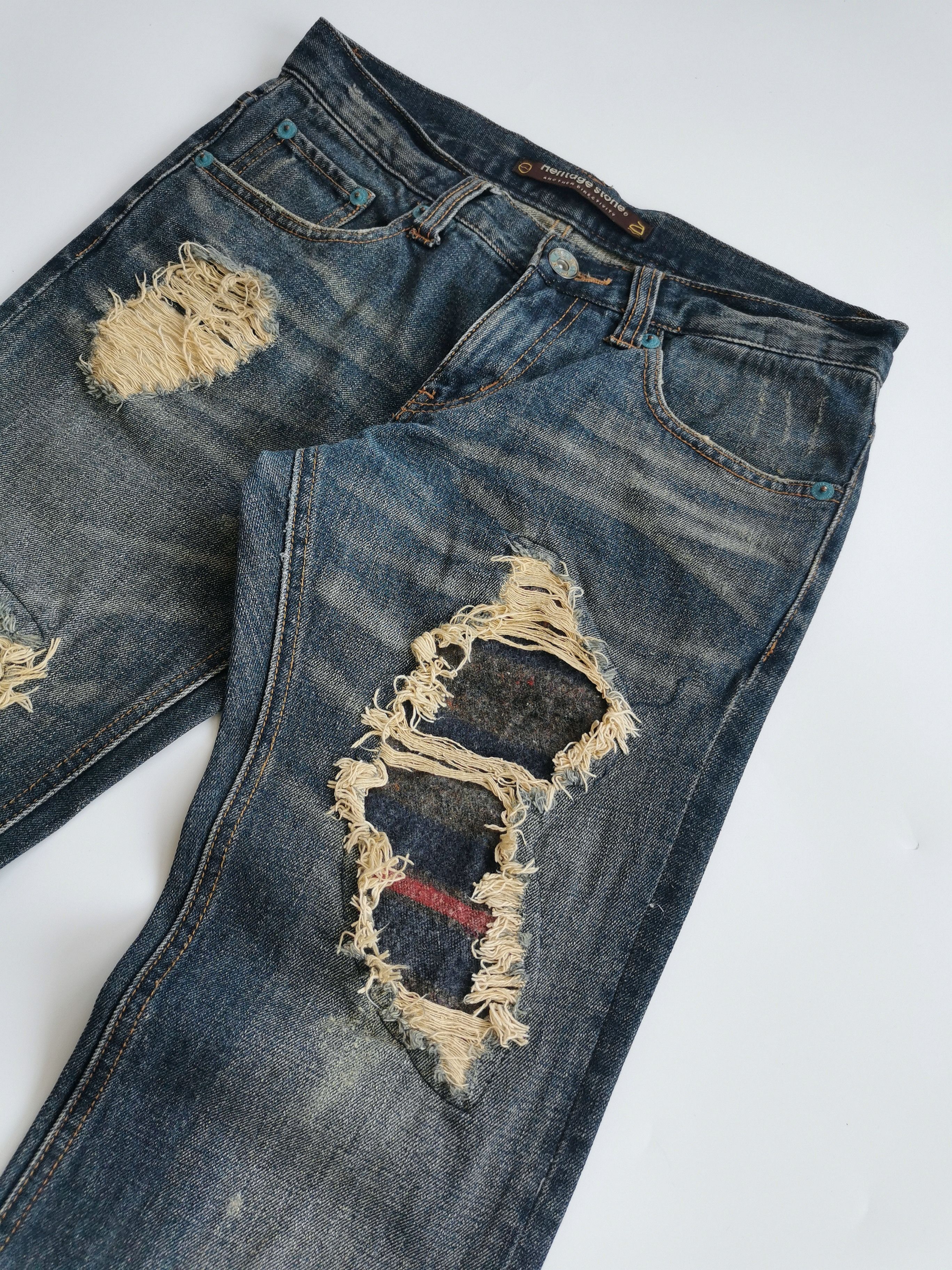 Kapital Heritage Stone Mudwash Rusty Patchwork Denim Size US 30 / EU 46 - 5 Thumbnail