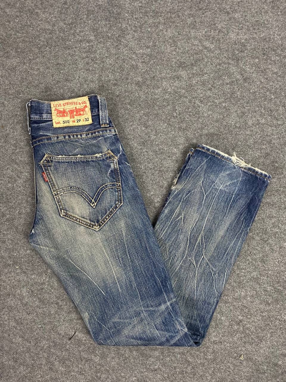 Levi's vintage levis 502 faded distressed denim nice design Size US 30 / EU 46 - 1 Thumbnail