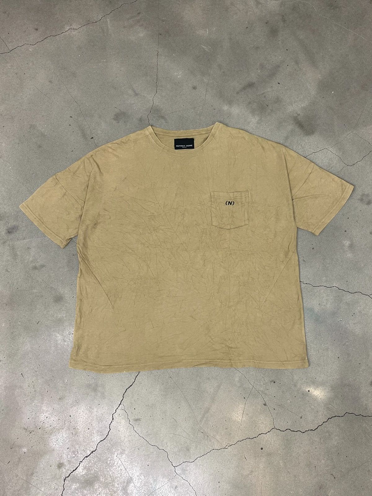 Number (N)ine Number (N)ine Denim Pocket Logo T-Shirt Beige Size US XL / EU 56 / 4 - 2 Thumbnail