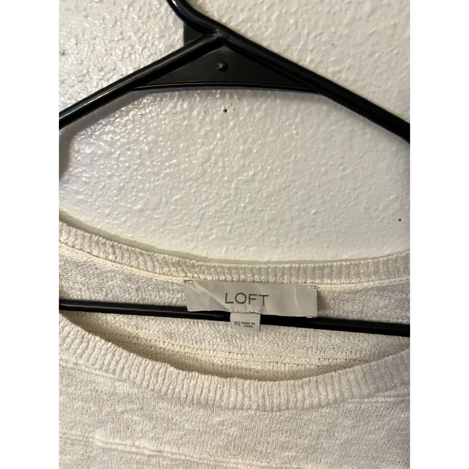 Loft LOFT Sweater Pullover Womens XS Ivory Long Sleeve Round Neck knit Cotton Regular City Classic Preppy Modern Casual Workwear Mens Women Girls Size XS / US 0-2 / IT 36-38 - 3 Thumbnail