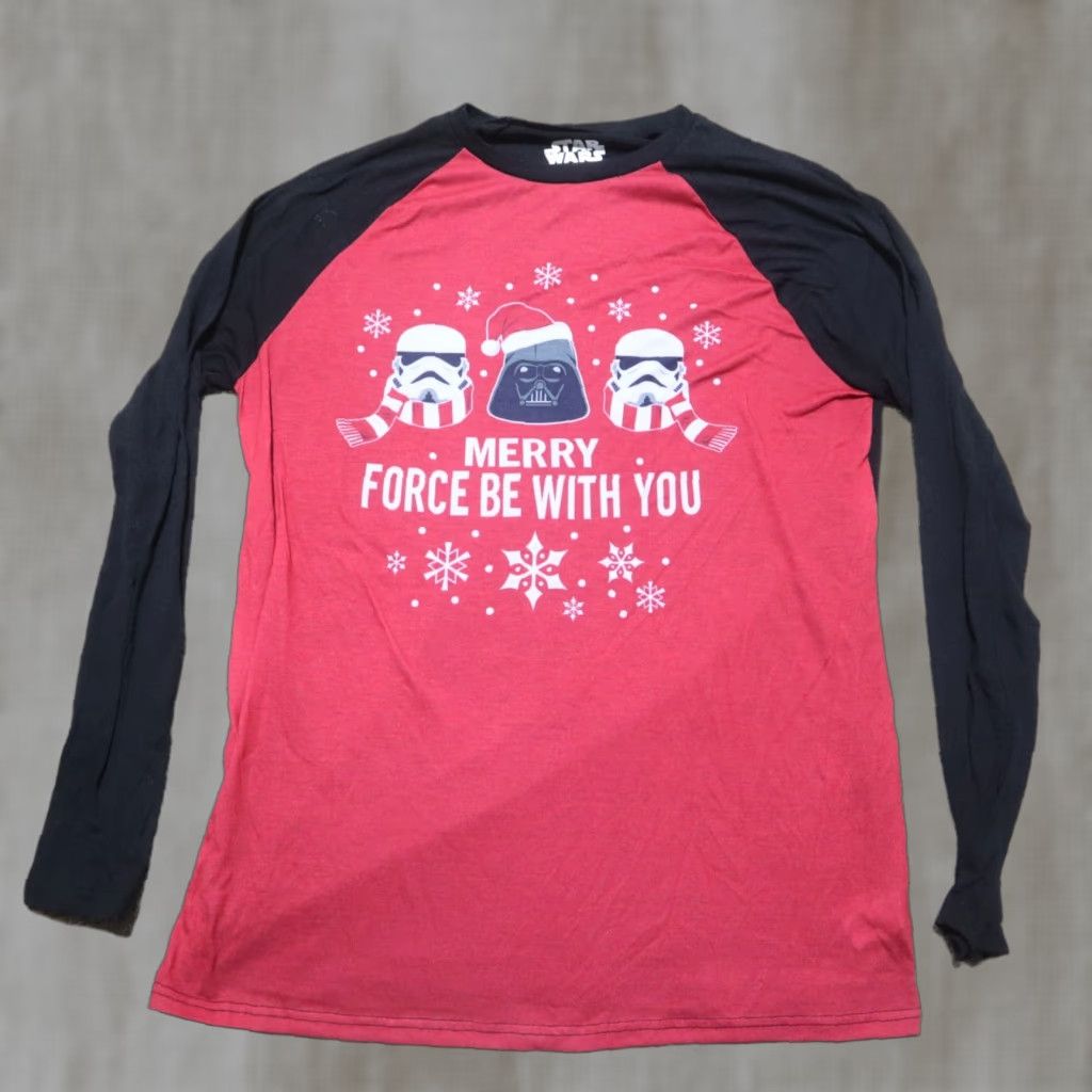 Star Wars VINTAGE Star Wars Santa Christmas PJ's Merry Force Be With You Holiday Top Shirt Medium Size US M / EU 48-50 / 2 - 1 Thumbnail