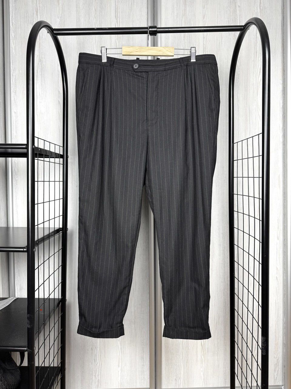 Allsaints Allsaints Blues Trouser pinstripe black brown wool blend Size US 38 / EU 54 - 1 Thumbnail