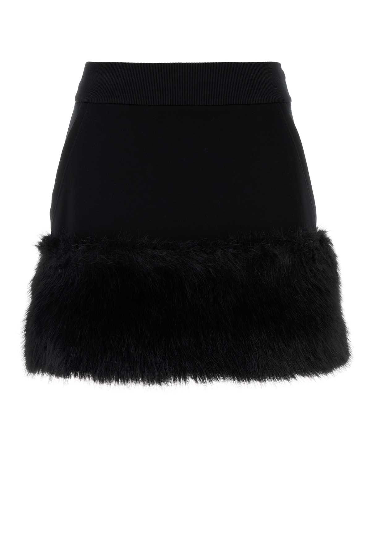 Prada Black Cotton Blend Mini Skirt Size M / US 6-8 / IT 42-44 - 1 Thumbnail