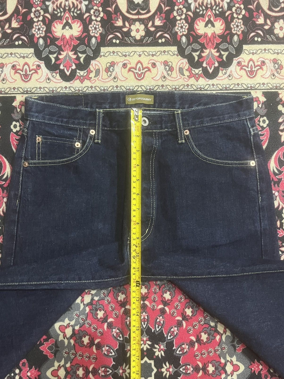 Vintage Vintage Octopus Army Indigo Wash Straight Leg Selvedge Jeans Size US 34 / EU 50 - 16 Thumbnail