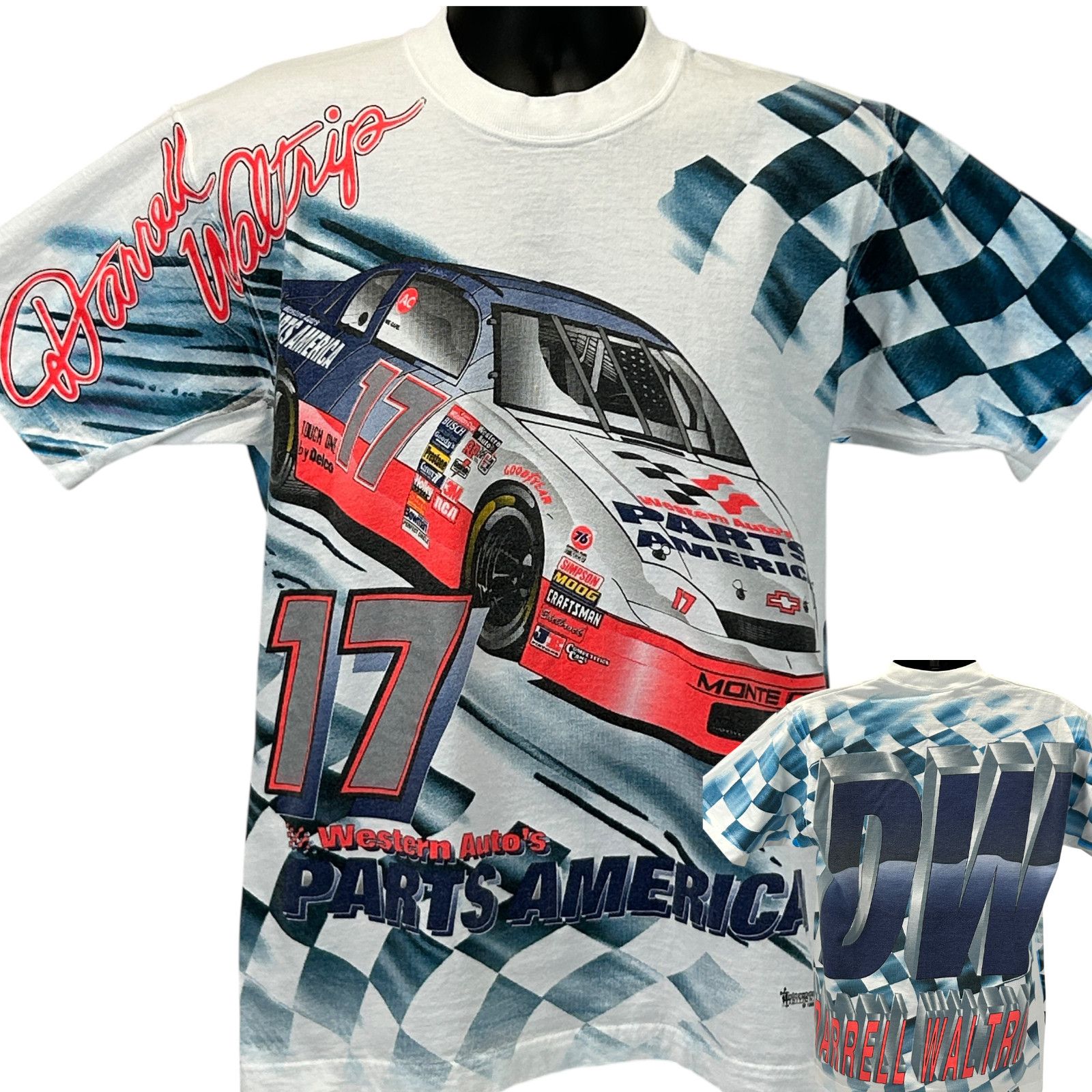 Fruit Of The Loom Vintage NASCAR Darrell Waltrip T Shirt Auto Racing White M Size US M / EU 48-50 / 2 - 1 Thumbnail