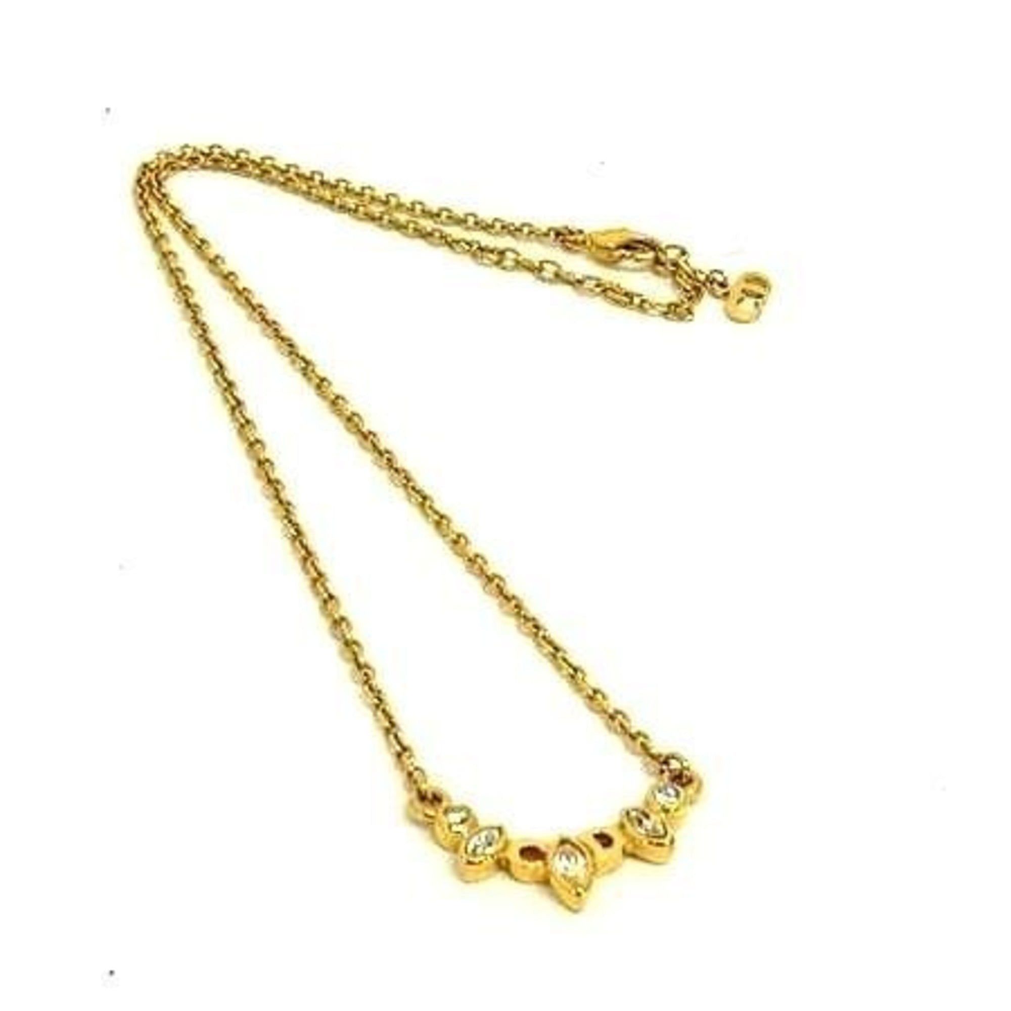 Dior Christian Dior necklace, gold metal, rhinestone, clip-on style, for women. Size ONE SIZE - 1 Thumbnail