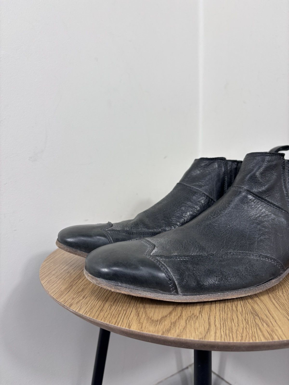 MoMA Moma Men’s Italian Black Leather Cap Toe Chelsea Boots Size US 9 / EU 42 - 10 Thumbnail