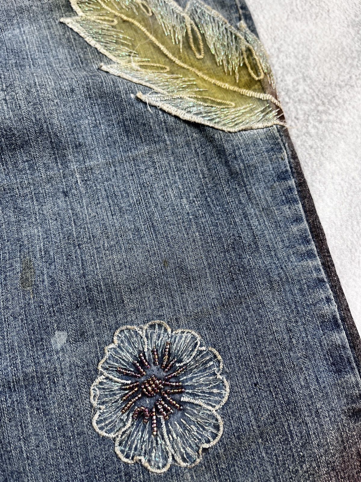 Japanese Brand × Vintage VintageY2K Flared low rise patchwork faded bootcut jeans Size 29" - 11 Thumbnail