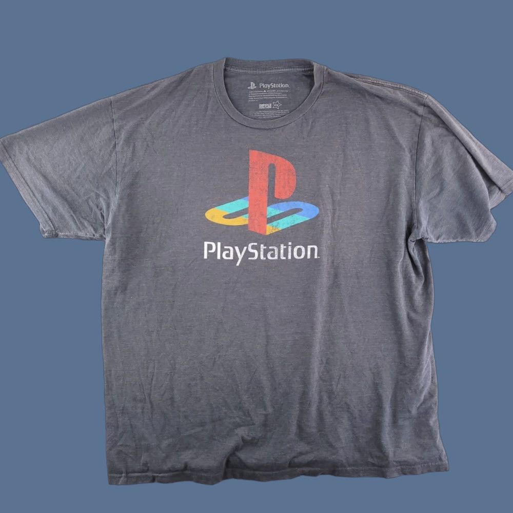 Sony PlayStation Mens T-Shirt 2XL Gray Short Sleeve Crewneck Logo PS Sony Size US XXL / EU 58 / 5 - 1 Thumbnail
