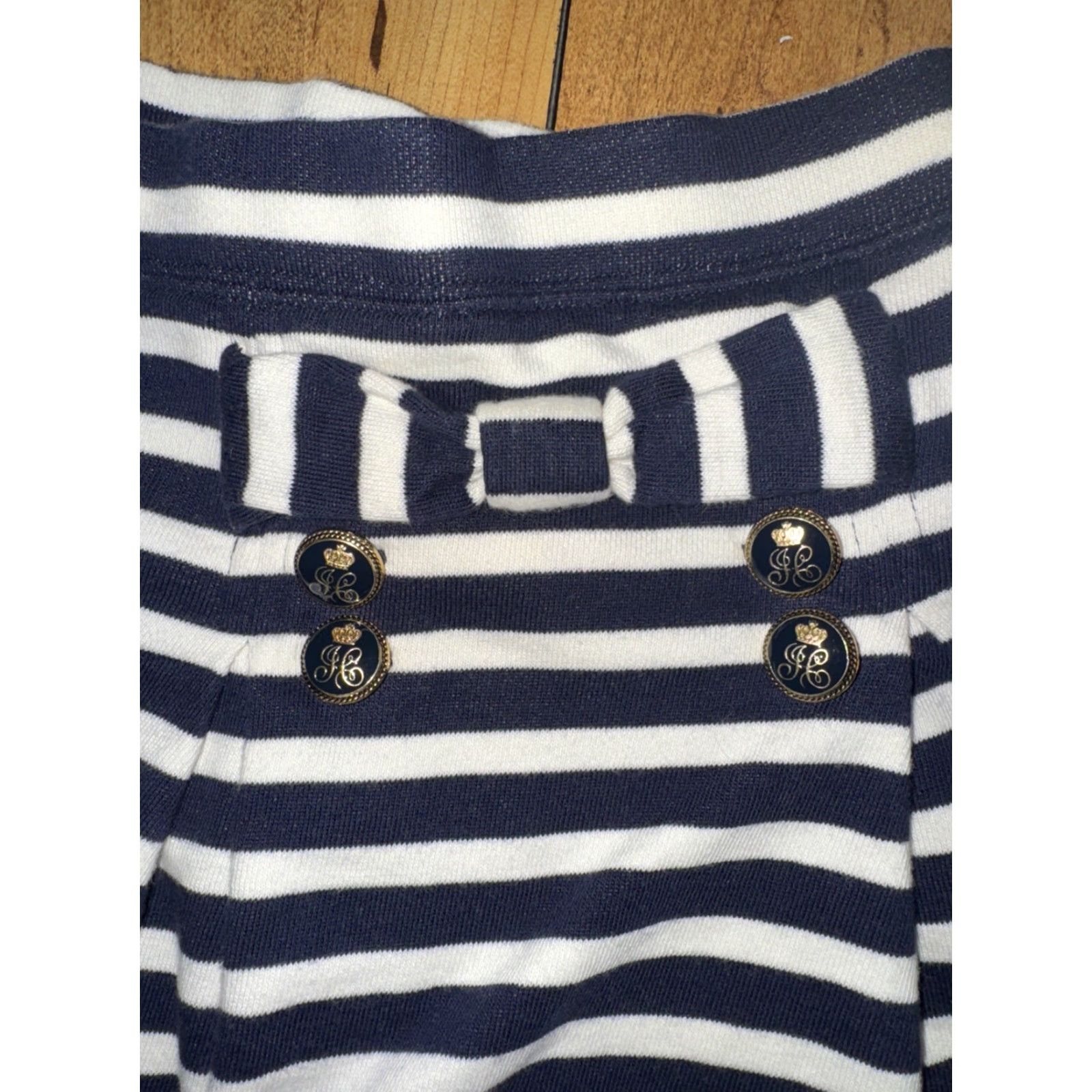 Juicy Couture VINTAGE Juicy Couture Striped Mini Skirt Navy White Nautical Y2K Size 12 Size 34" / US 12 / IT 48 - 2 Thumbnail