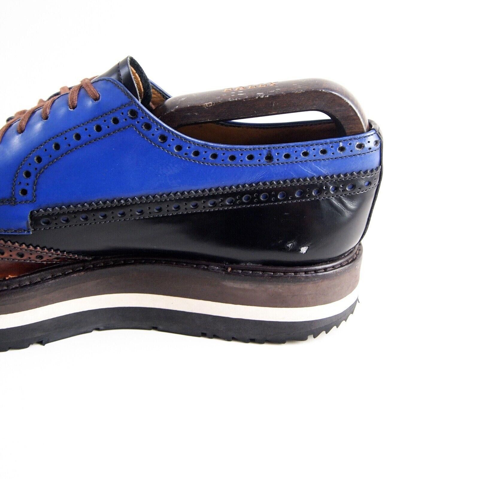 Prada Prada Lug Sole Brogues 2EG016 Black Blue Brown EU 40 US 7 Size US 7 / EU 40 - 3 Thumbnail