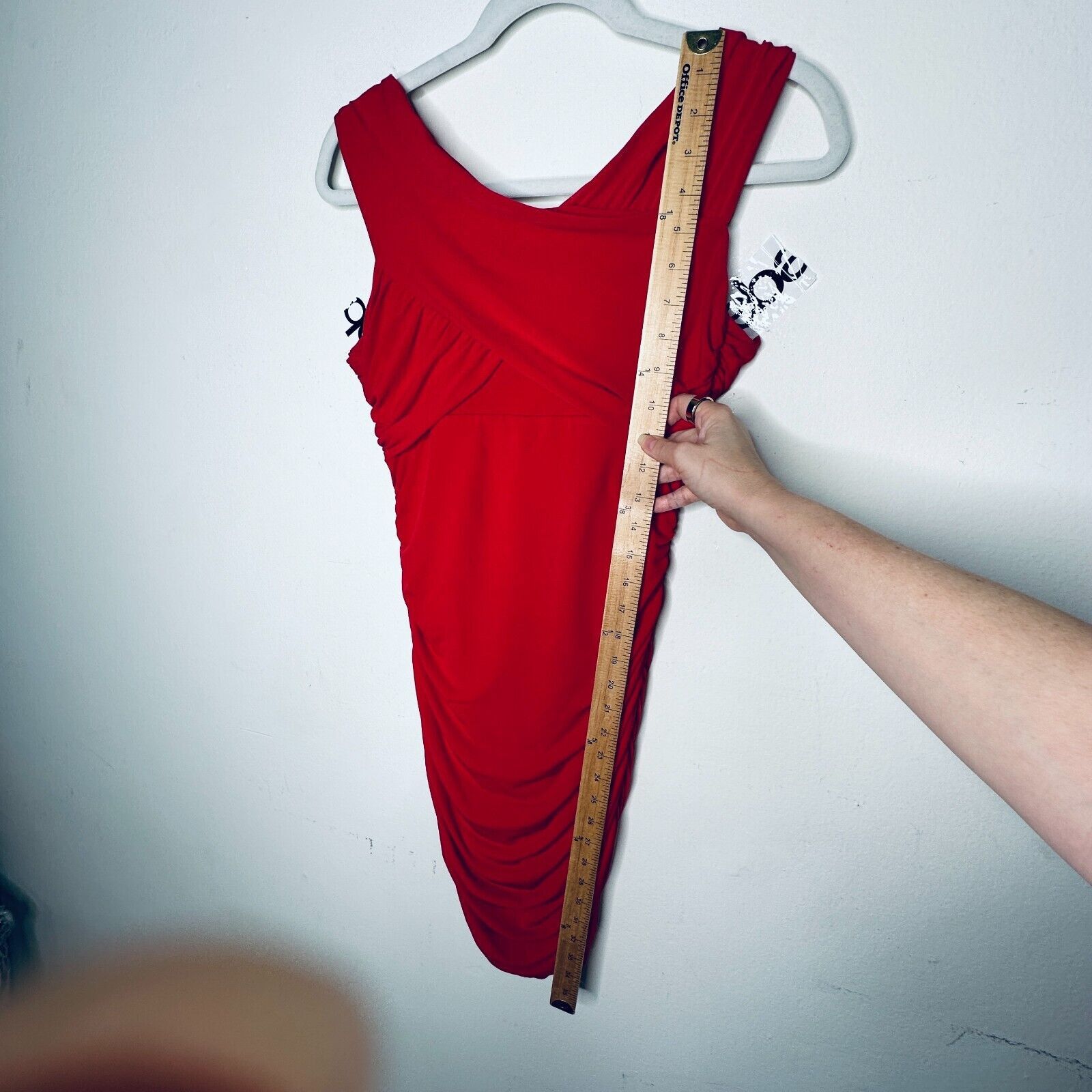 Guess Guess Red Ruched Draped Off-Shoulder Cross Back Mini Dress S Size S / US 4 / IT 40 - 12 Thumbnail