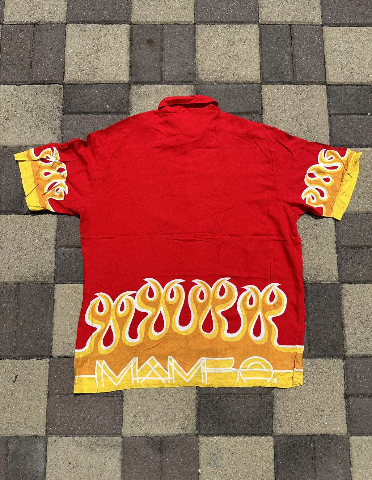 Japanese Brand × Mambo × Vintage Vintage Rare Mambo 90’s Flames Shirt Size US L / EU 52-54 / 3 - 4 Thumbnail