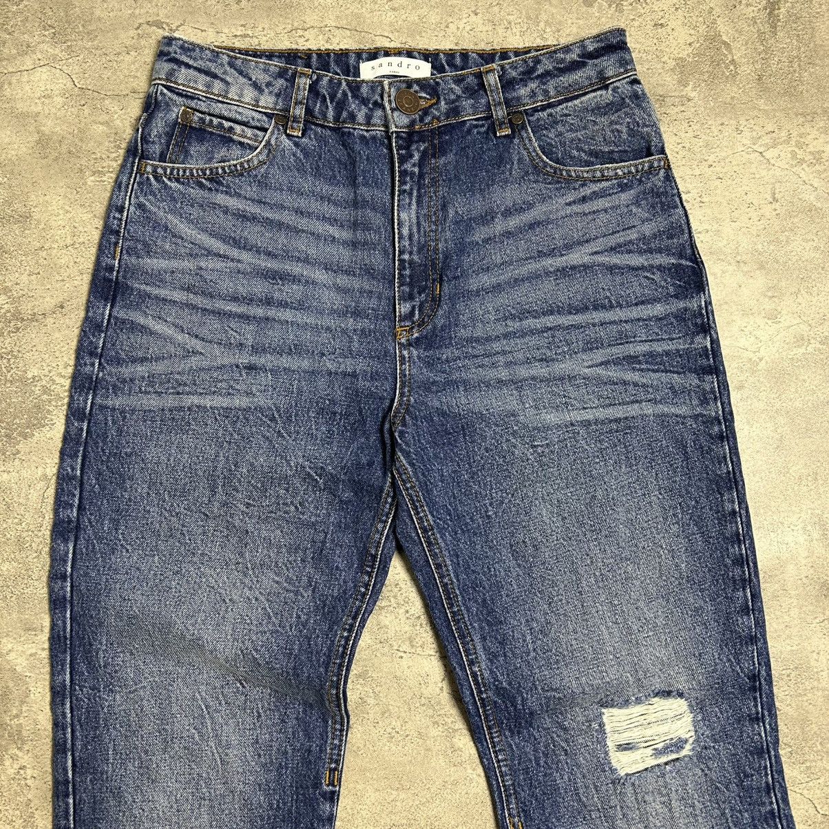 Sandro Sandro Paris Distressed Flared Denim Pants Size US 29 - 3 Thumbnail