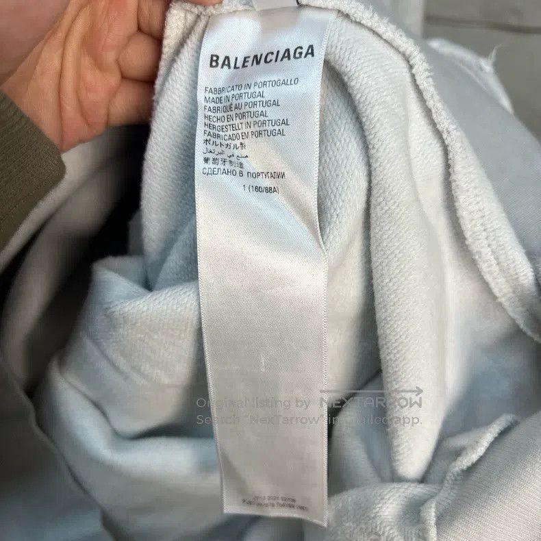 Balenciaga Balenciaga Flame Logo Splatter Distressed Sweatshirt Size US S / EU 44-46 / 1 - 4 Thumbnail