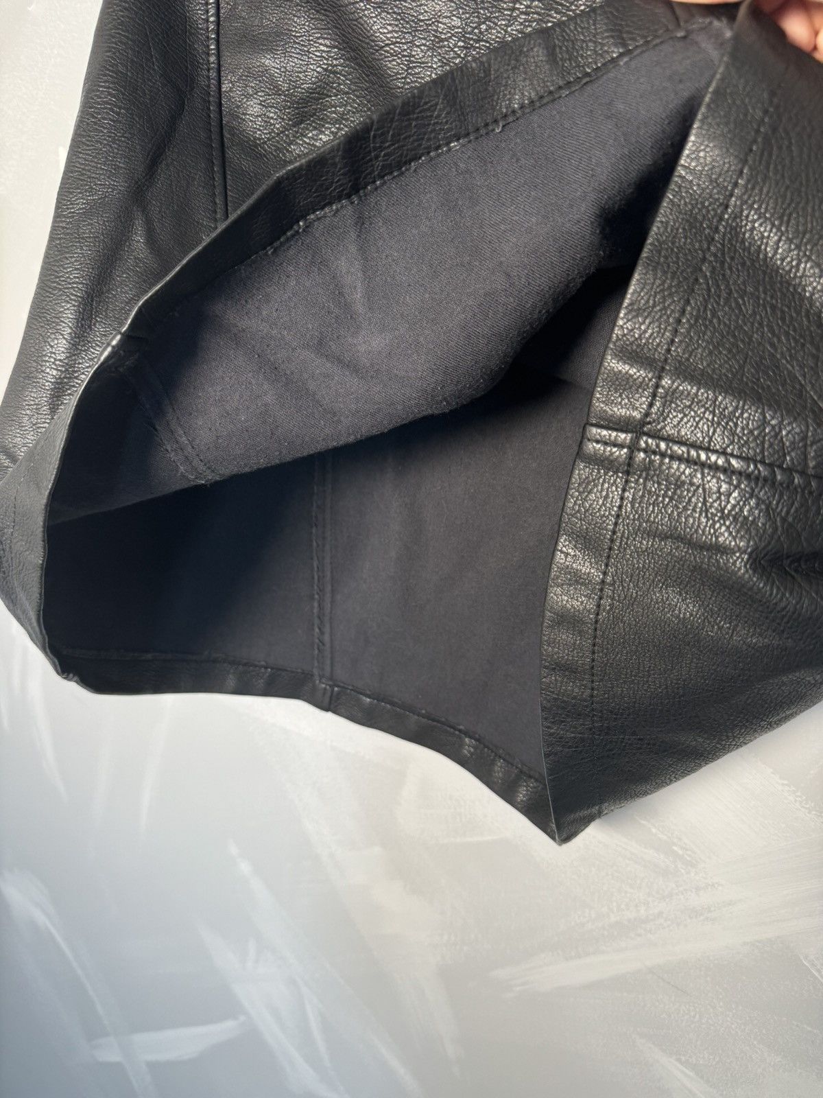 Genuine Leather × Zara Zara Basic Black Leather Mini Skirt Avant Garde Emo Goth Size 29" - 5 Thumbnail