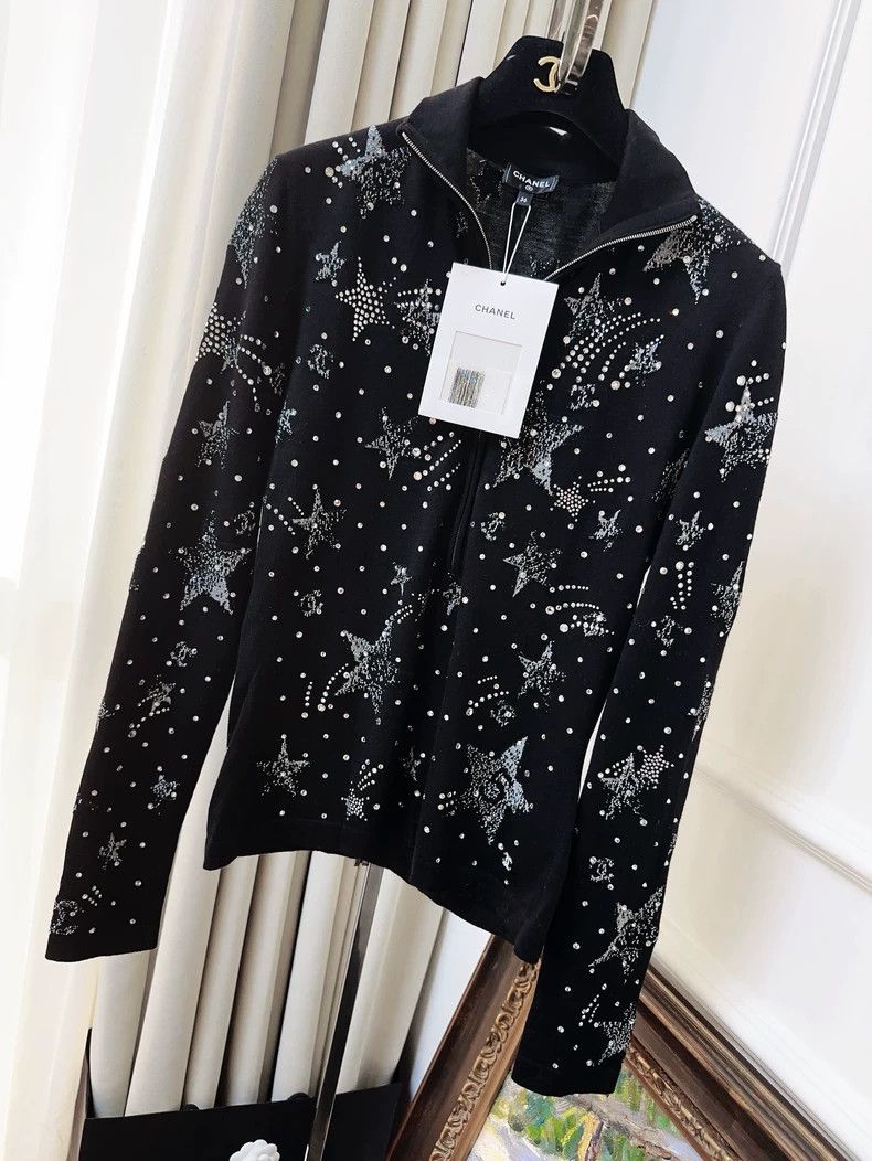 Chanel Chanel 23N Ski Series Black Hot Diamond Meteor Zipper Knit Size XS / US 0-2 / IT 36-38 - 1 Thumbnail