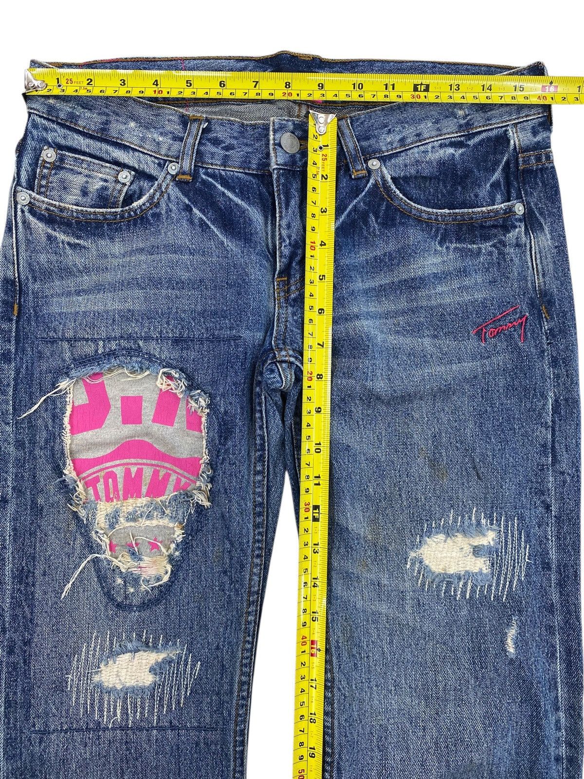 Tommy Jeans Tommy Patch Work Style Straight Leg Jeans Size 32" / US 10 / IT 46 - 6 Thumbnail