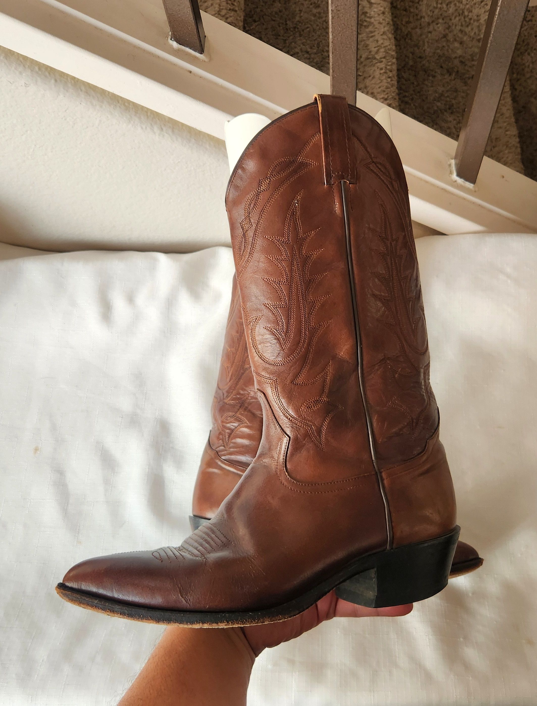 Tony Lama Tony Lama Boots Mens Size 8 EE Brown Leather Western Cowboy Size US 8.5 / EU 41-42 - 11 Thumbnail
