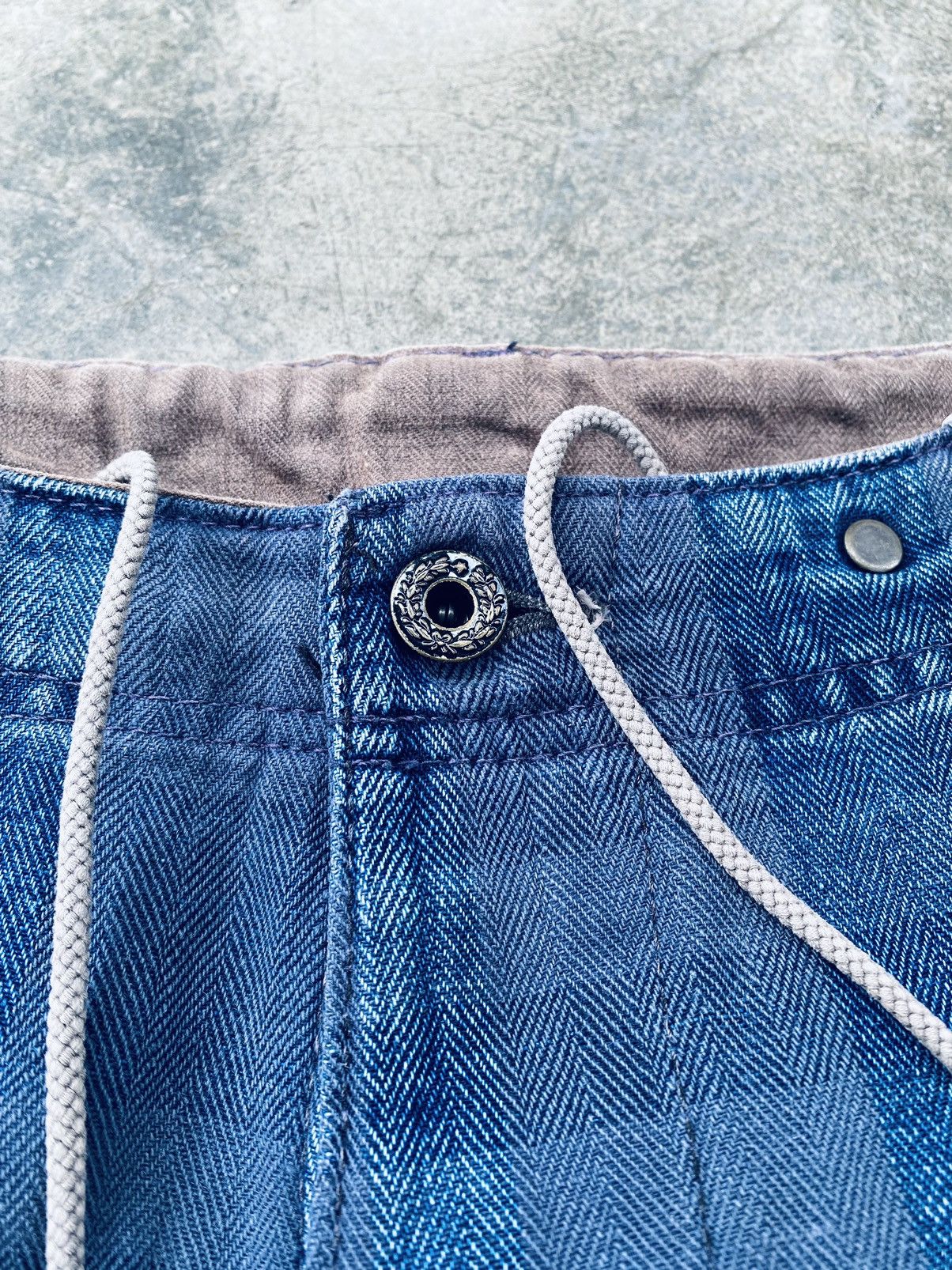 Indigo Vintage Reproduction Label Indigo Herringbone Pants Size US 33 - 6 Thumbnail
