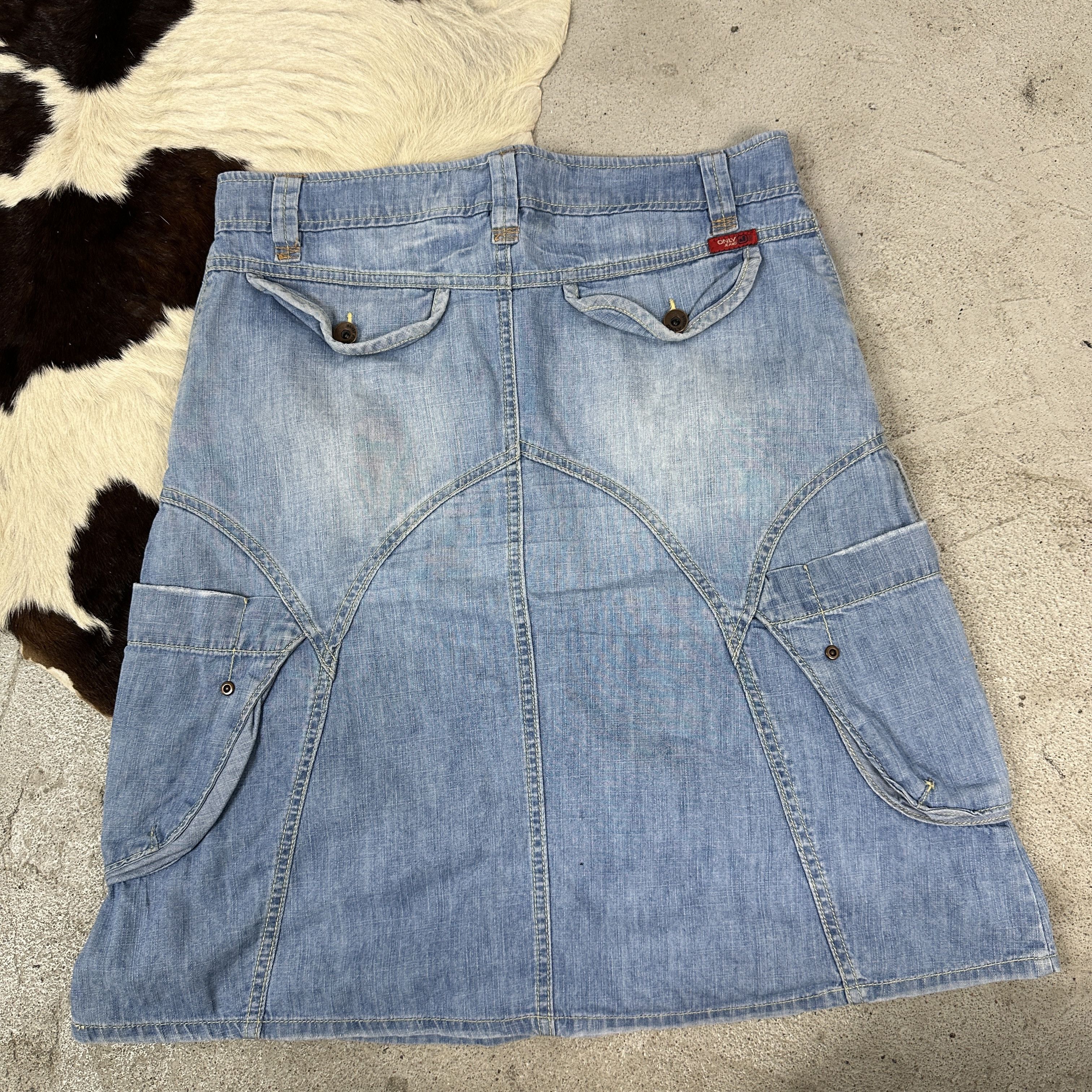 Vintage Vintage Casual Streetwear Cargo Y2K Denim Skirt Size 28" / US 6 / IT 42 - 4 Thumbnail