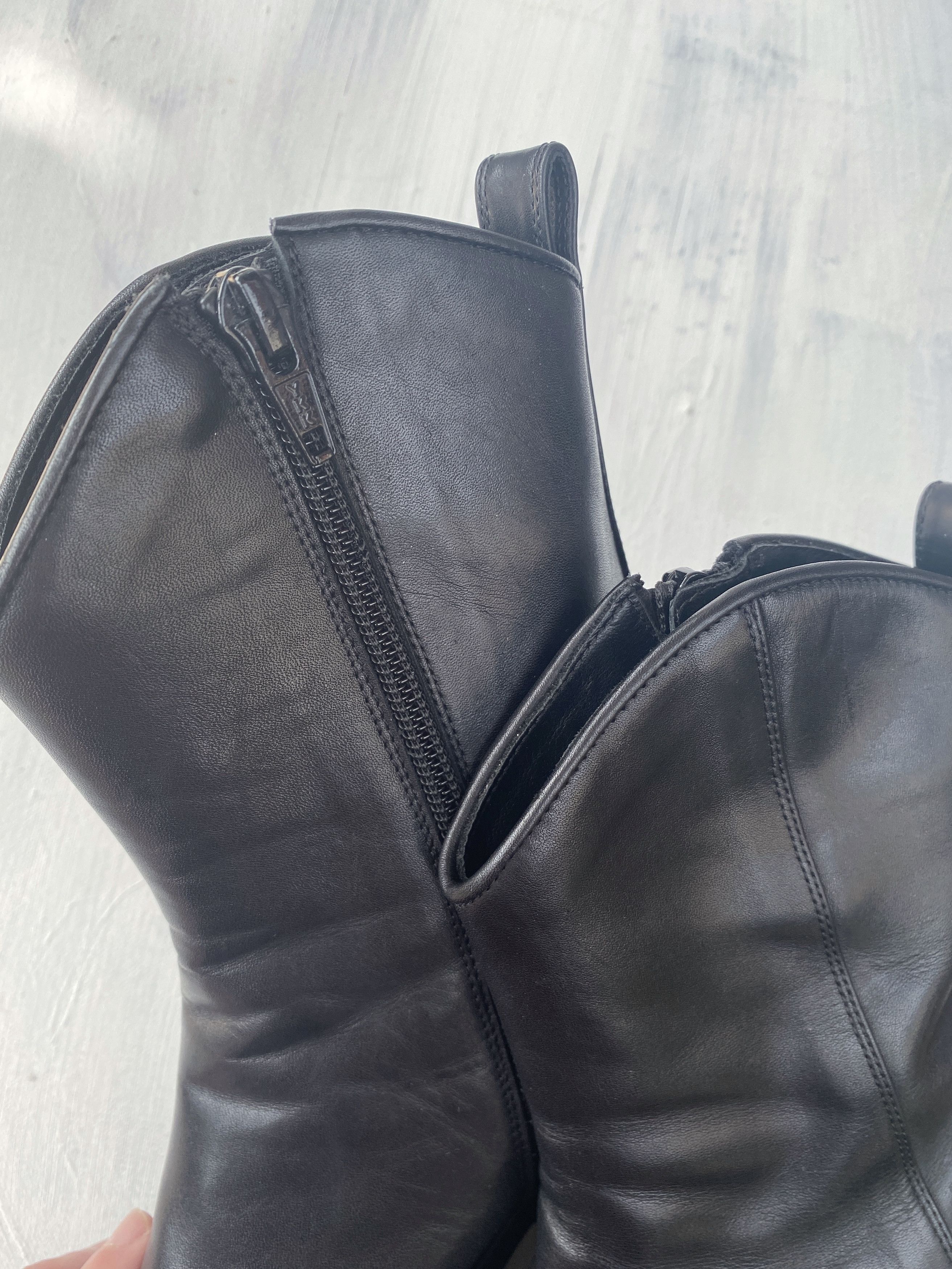 Black Ann Demeulemeester Heeled Western Ankle Boots