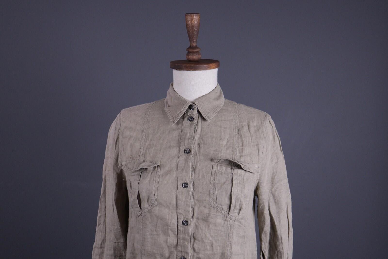 120% Lino 120% Lino Brown 100% Linen Summer Blouson Dress Size 40 Size M / US 6-8 / IT 42-44 - 2 Thumbnail