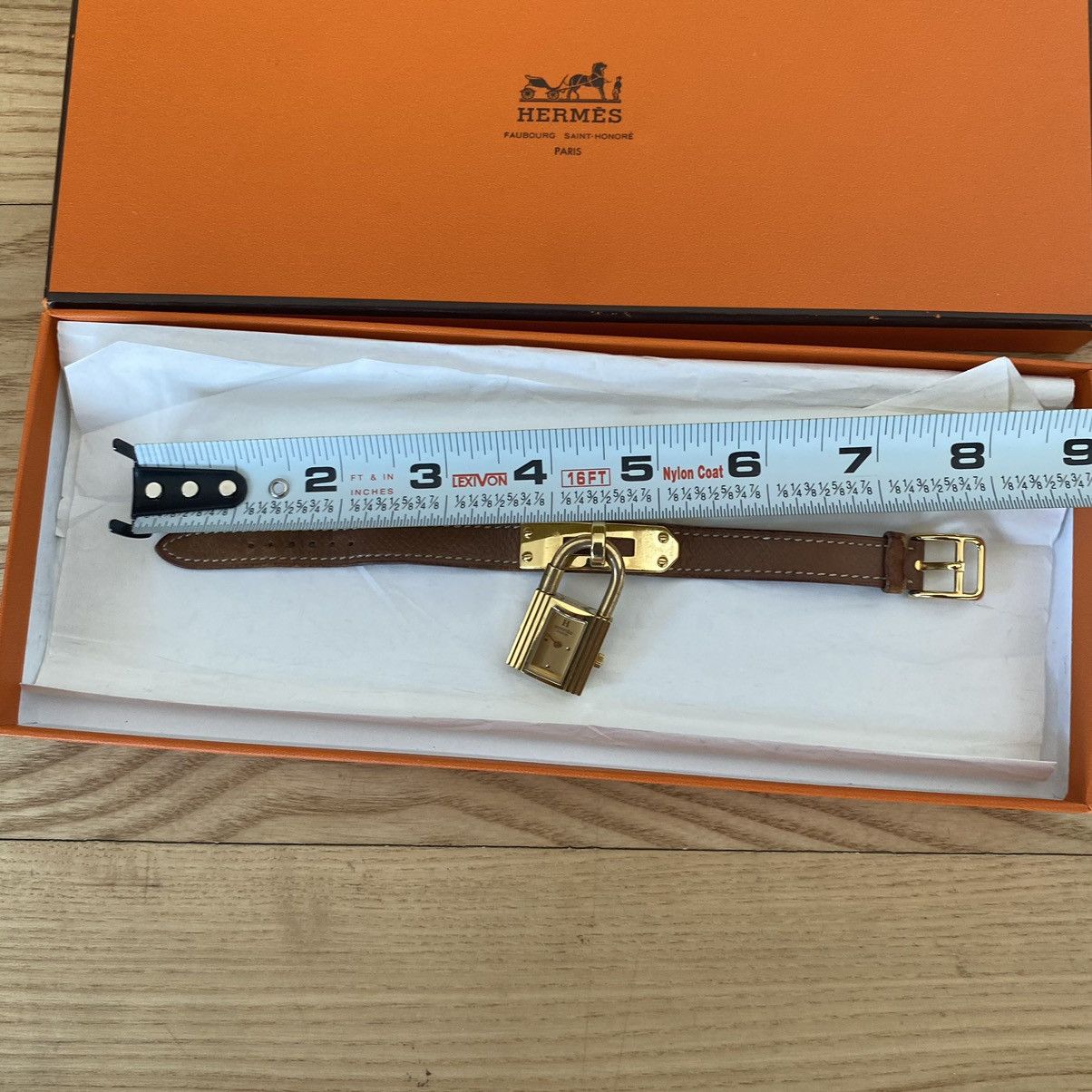 Hermes Hermes Kelly Watch Gold Brown Leather Bracelet Paris Vintage Size ONE SIZE - 15 Thumbnail