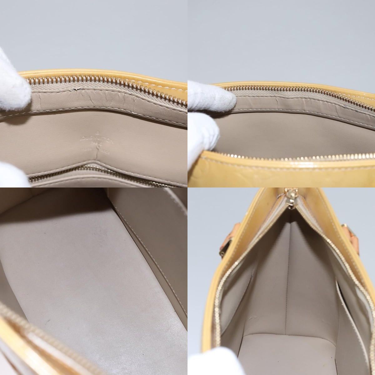 Louis Vuitton LOUIS VUITTON Monogram Vernis Houston Hand Bag Beige M91004 Size ONE SIZE - 12 Thumbnail