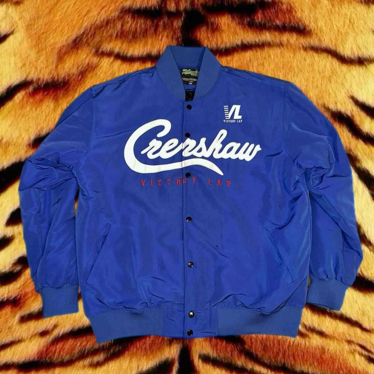 Vintage CRESHAW Victory Lap Nipsey blue bomber jacket Size US XL / EU 56 / 4 - 1 Thumbnail