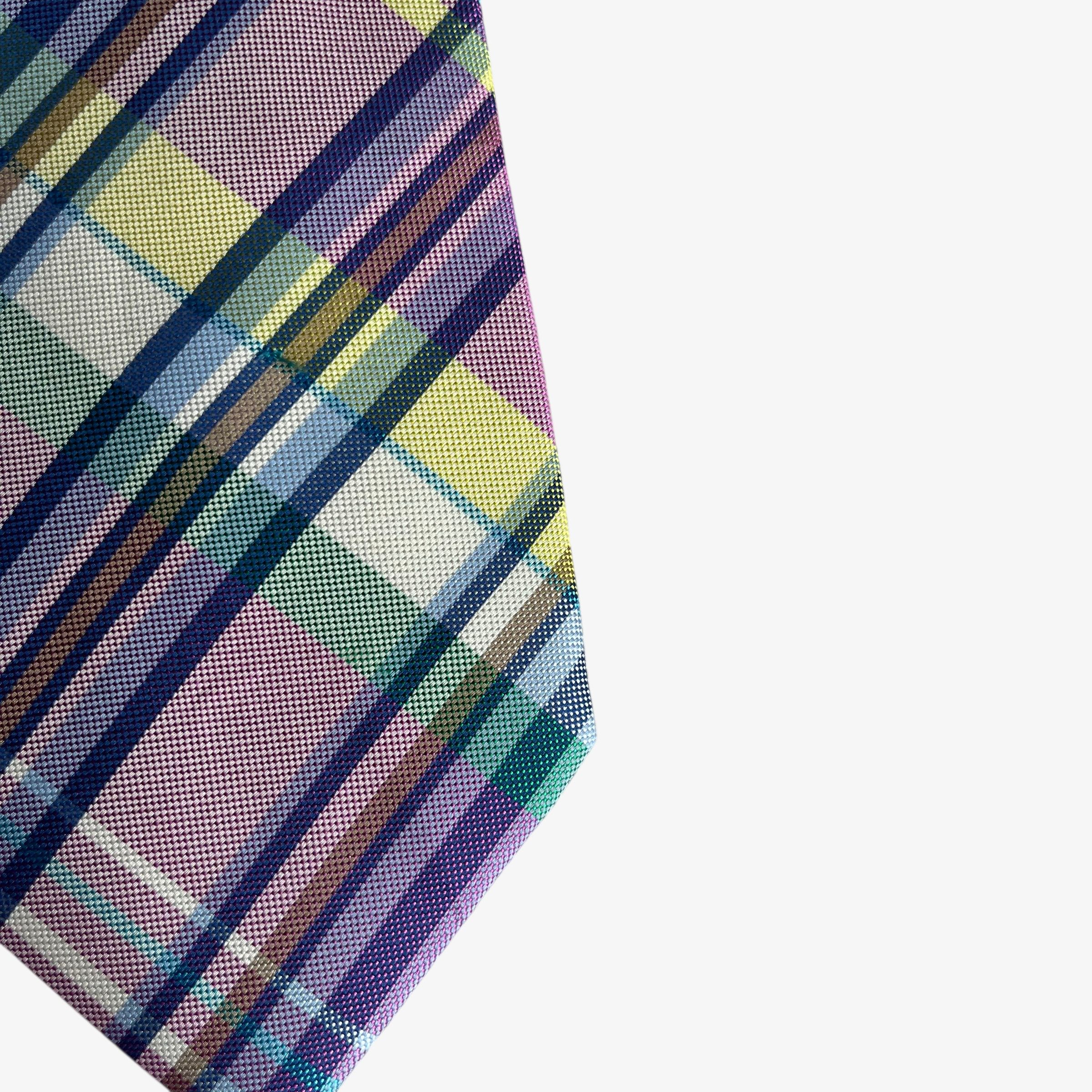 Tommy Hilfiger Vintage Y2K Tommy Hilfiger Pink Tartan Striped Silk Tie Size ONE SIZE - 5 Thumbnail