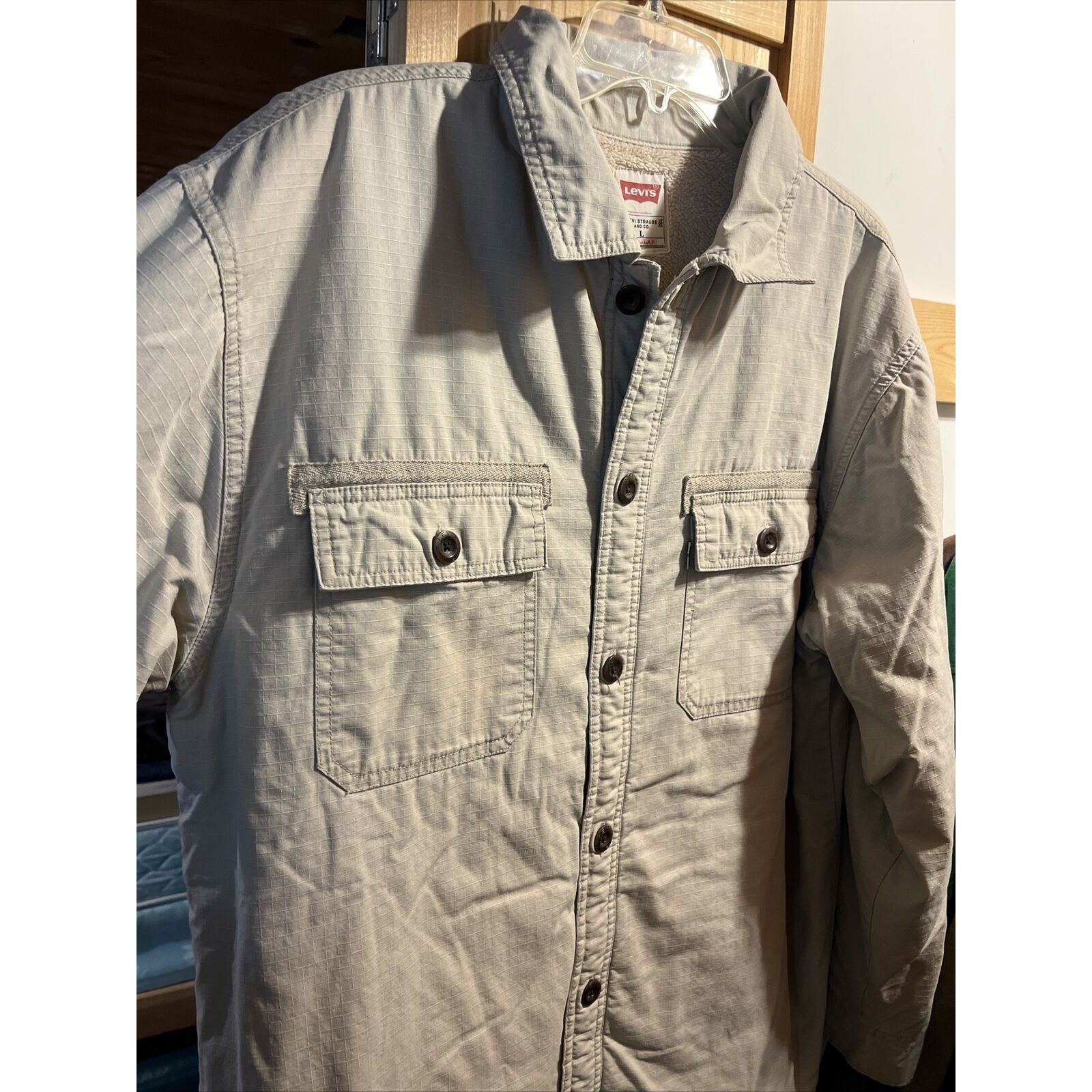 Levi's Levis VTG Men’s L Beige Sherpa Fleece Button Workwear Jacket Size US L / EU 52-54 / 3 - 4 Thumbnail