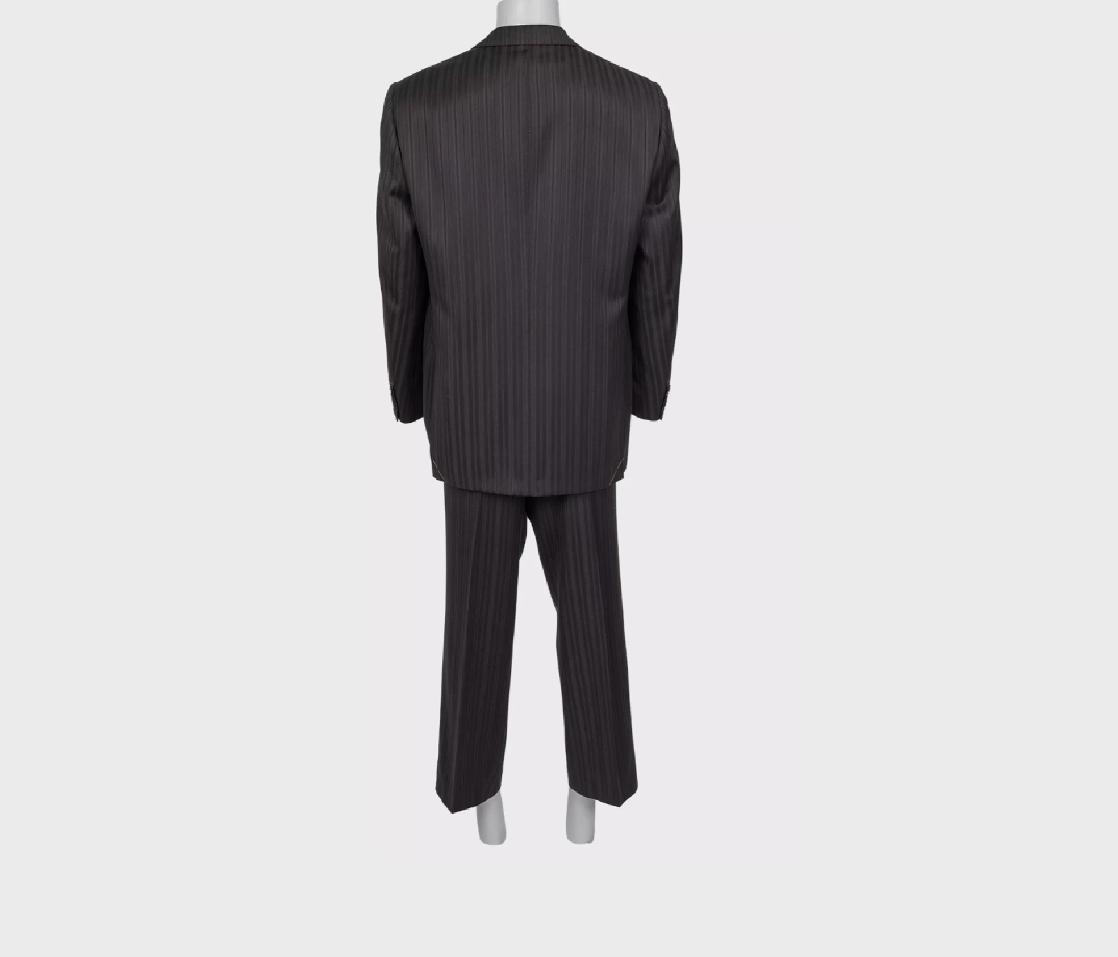 Zilli Zilli Black Striped Wool Suit IT60 4XL Size 54L - 2 Thumbnail