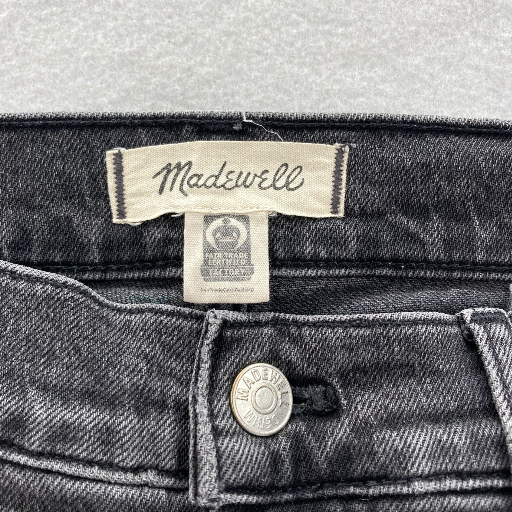 Madewell Madewell The Perfect Vintage Straight Jean Women's 29P Charcoal Wash Black Denim Jeans Size 24" / US 00 / IT 34 - 4 Thumbnail