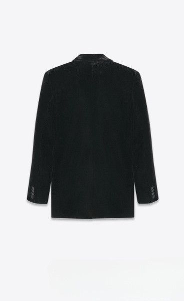 Saint Laurent Paris o1s1wg111124 Jacket in Shimmering Velvet in Black Size US XL / EU 56 / 4 - 2 Thumbnail
