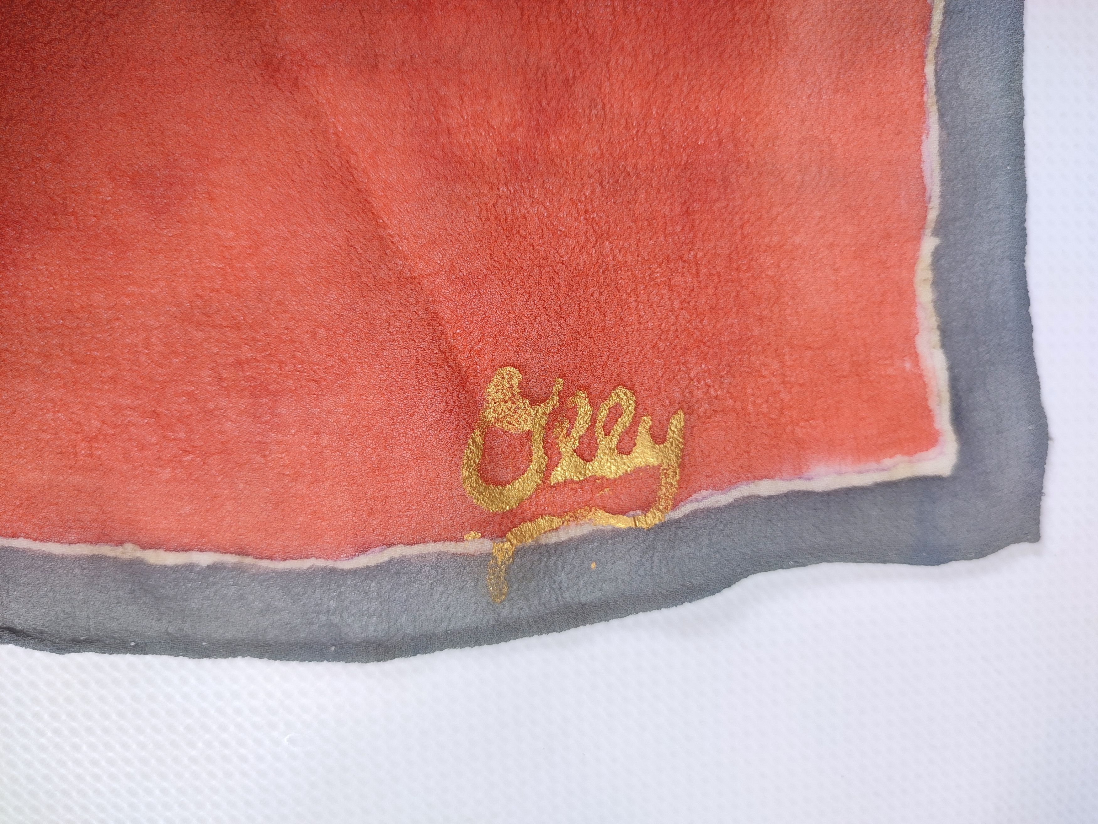 Vintage Abstract Butic Hand made Silk Scarf Olly & Suzi Size ONE SIZE - 5 Thumbnail