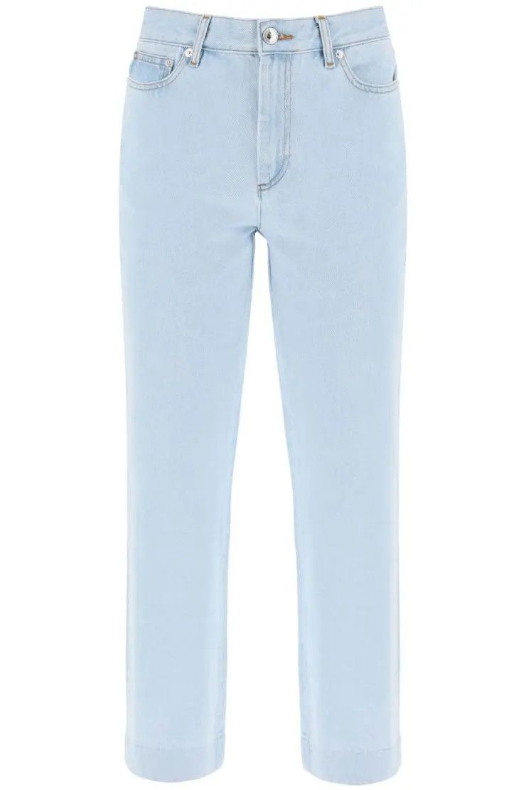 image of A P C O1S22I1N0324 Cropped Jeans In Light Blue, Women's (Size 26)
