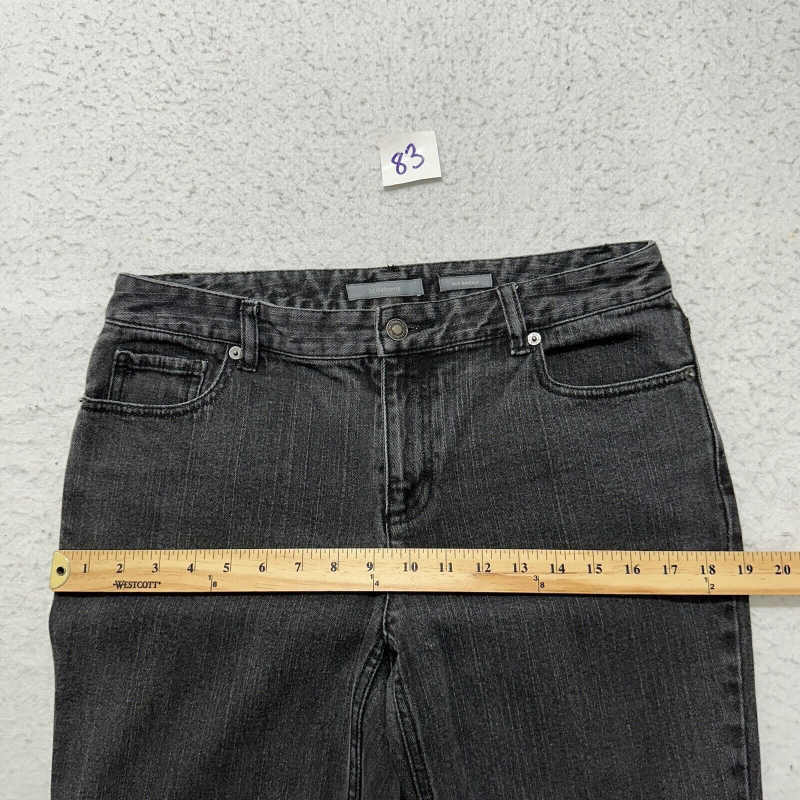 Liz Claiborne Liz Claiborne 8 Regular Slim Bootcut Jeans Dark Gray Denim Size 30" / US 8 / IT 44 - 10 Thumbnail