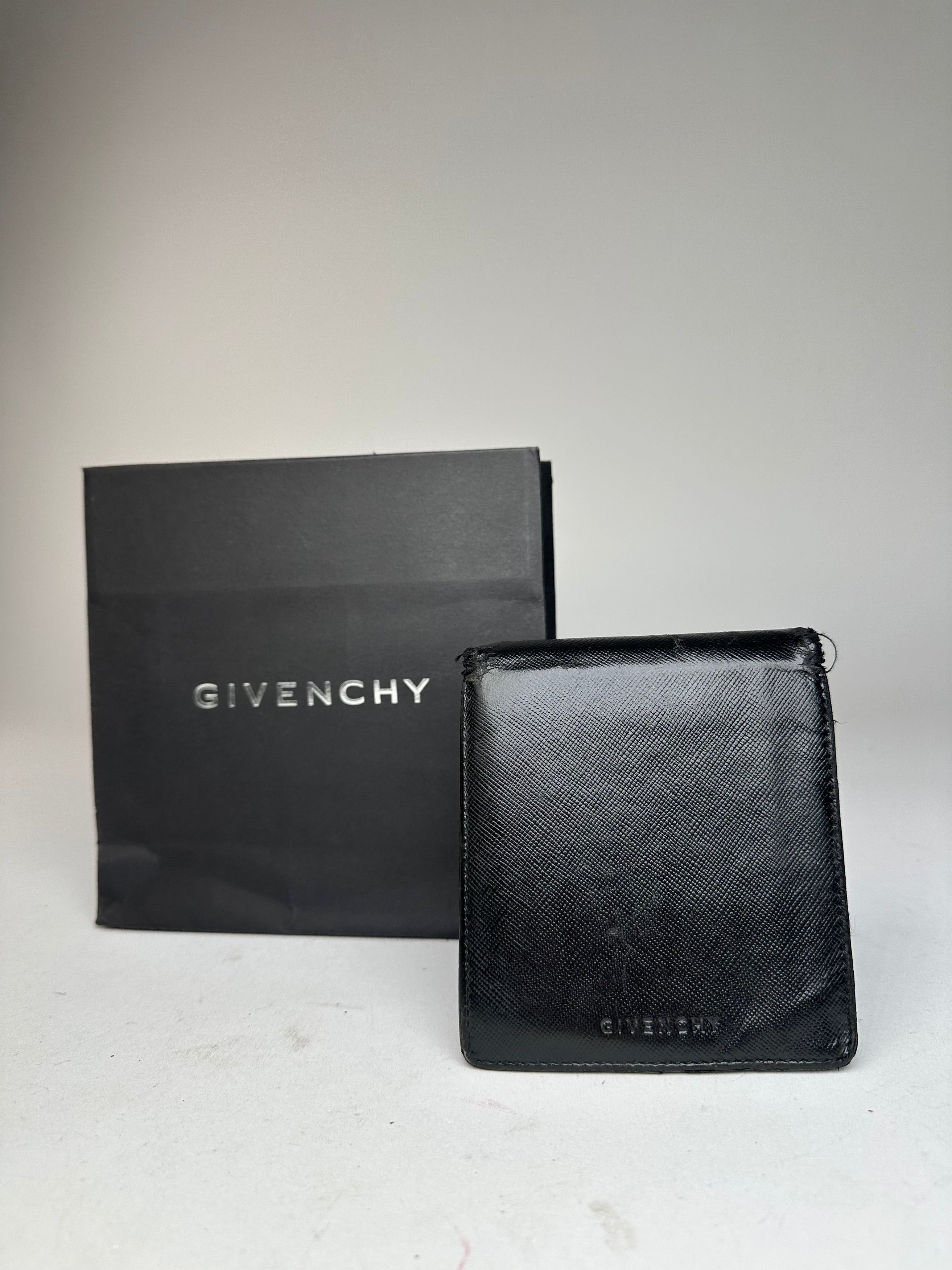 Givenchy Vintage Saffiano Leather Bifold Wallet Black Size ONE SIZE - 1 Thumbnail