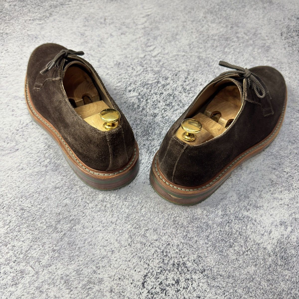 Designer × Handmade Gordon&Bros Mens Brown Suede Derbies US9 UK8 EU42 Size US 9 / EU 42 - 10 Thumbnail