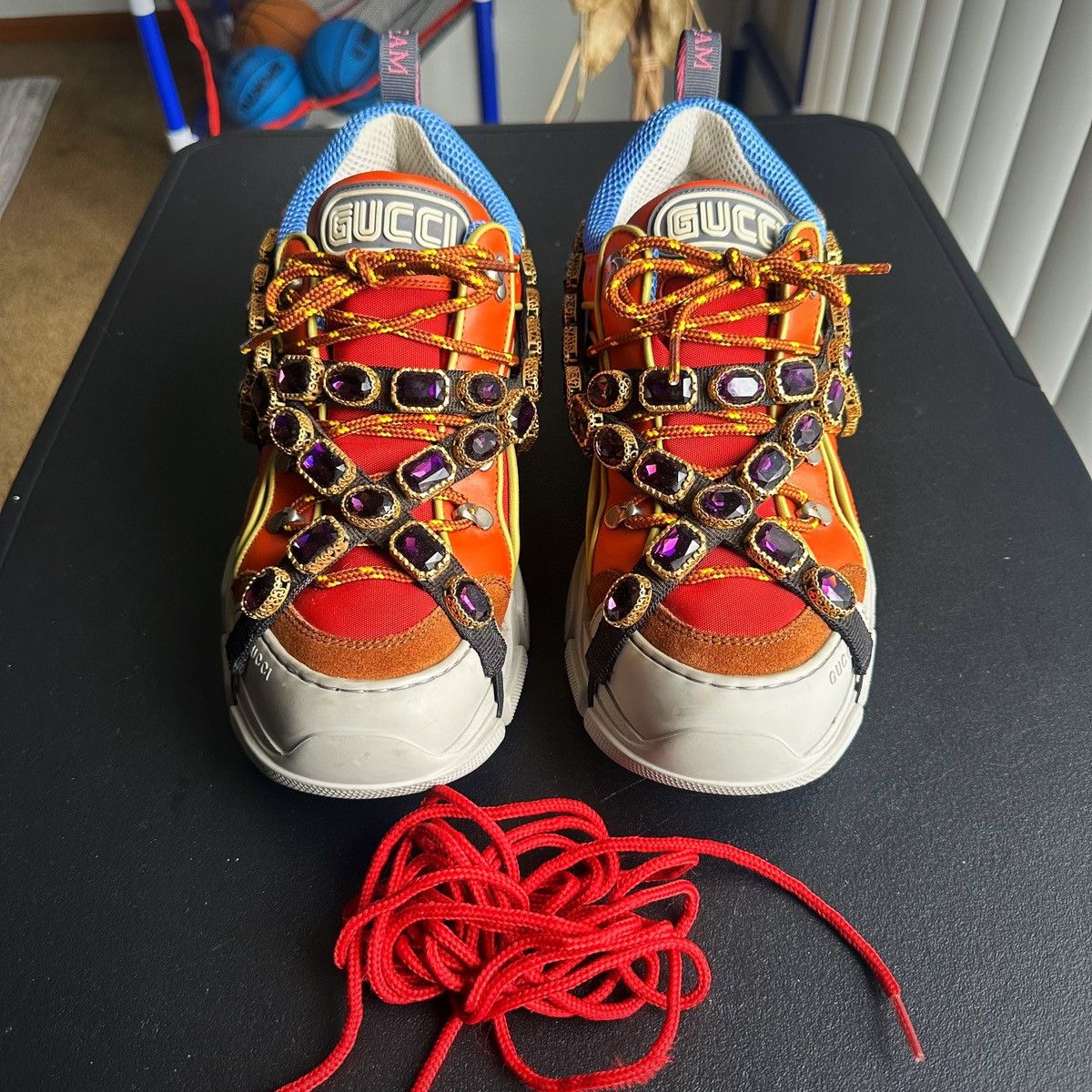 Gucci Men’s Gucci Flashtrek Sneaker Boot Removable Crystals Size US 9.5 / EU 42-43 - 4 Thumbnail