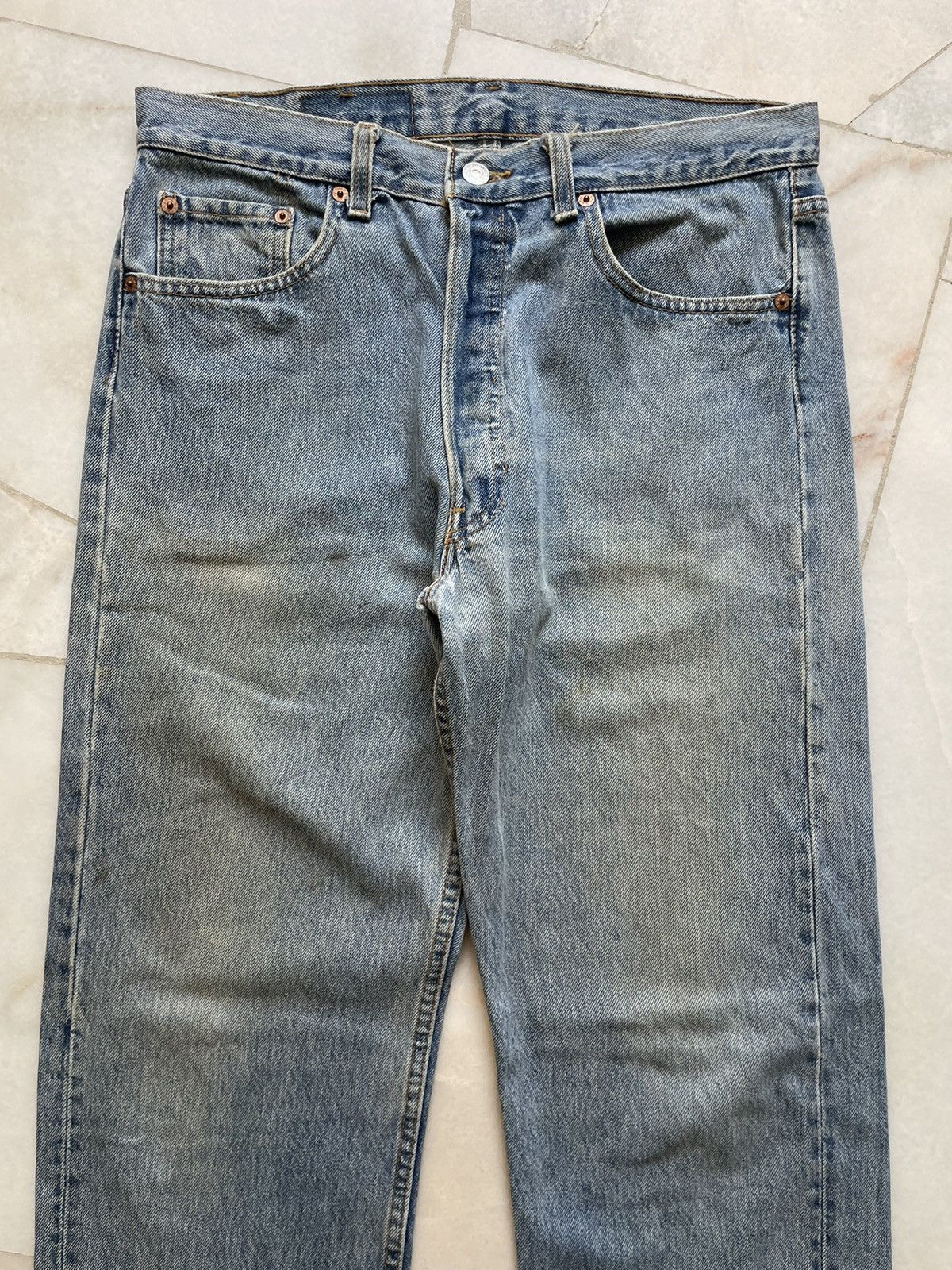 Levi's Vintage 90s Levis 501 Blue Washed Jeans 32x32 Size US 32 / EU 48 - 3 Thumbnail