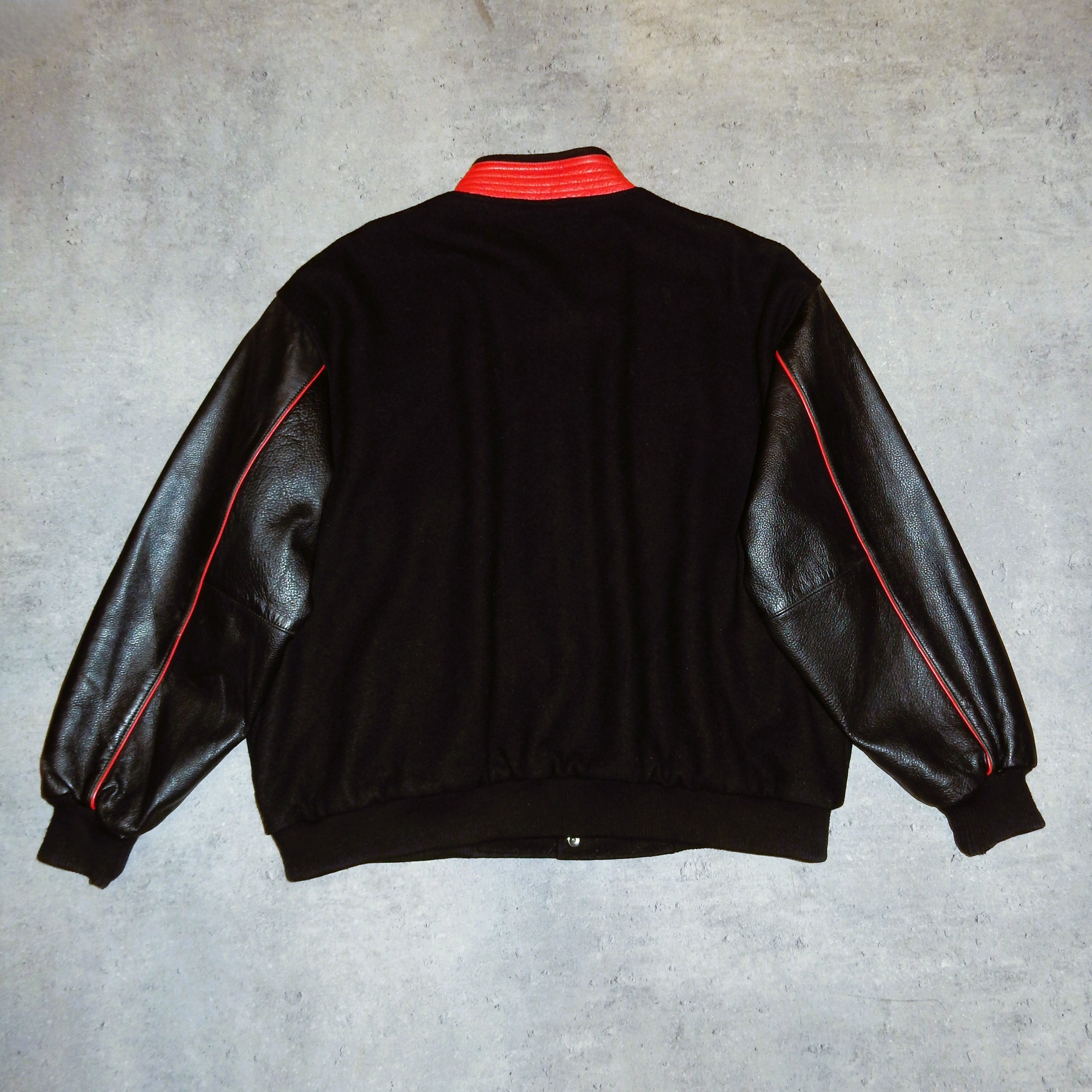 Vintage College Varsity vintage black leather bomber jacket - XXL Size US XXL / EU 58 / 5 - 2 Thumbnail
