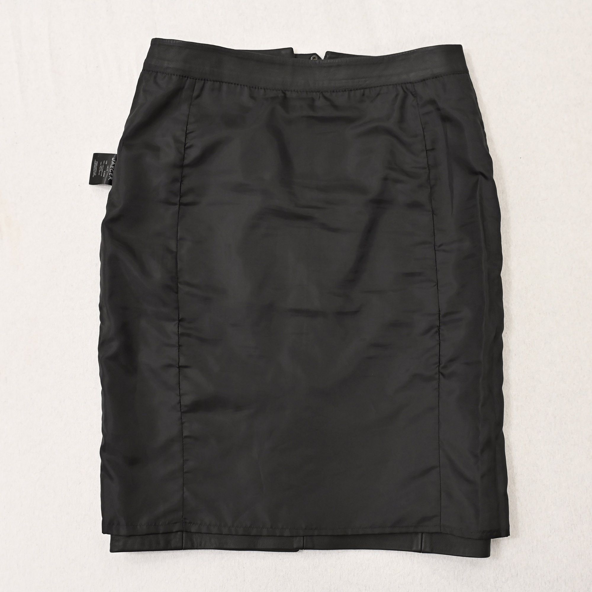 Jaeger Jaeger leather pencil midi skirt in black size M Size 28" / US 6 / IT 42 - 4 Thumbnail
