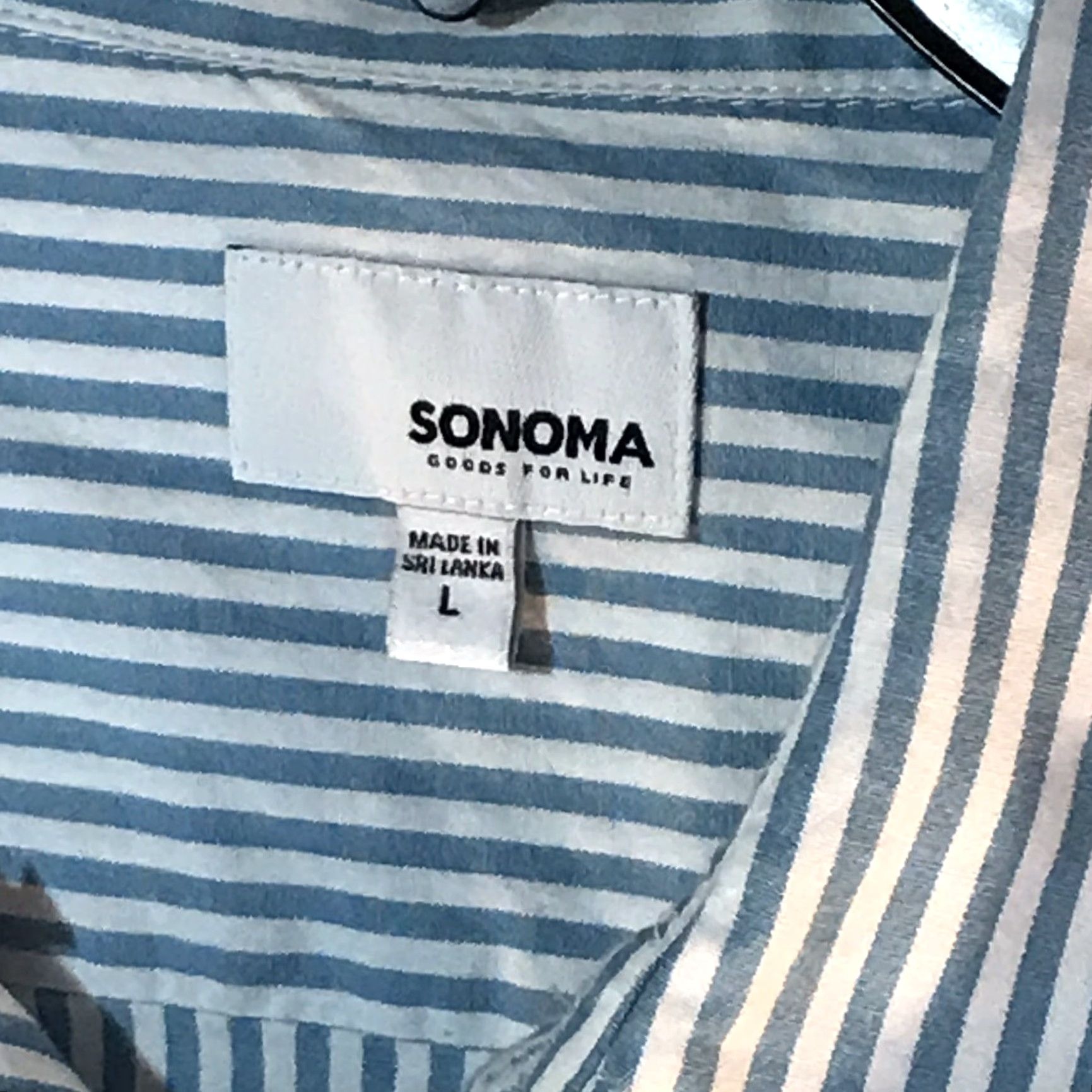 Vintage Sonoma Blue White Striped Button-Up Shirt Men's Size L Casual Cotton Size US L / EU 52-54 / 3 - 2 Thumbnail