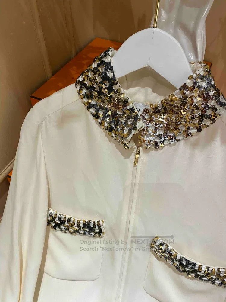 Chanel Chanel 16a Roman white gold sequin long coat Size XXS / US 00 / IT 34 - 3 Thumbnail