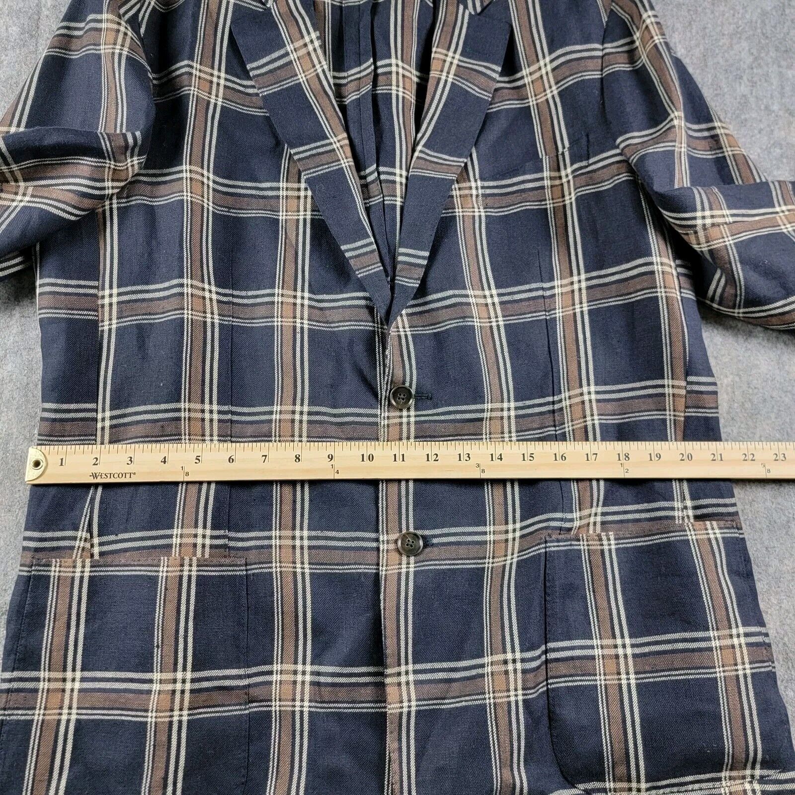 Todd Snyder Todd Snyder Mens Plaid Linen Sport Coat Blazer *Read Size 44L - 5 Thumbnail
