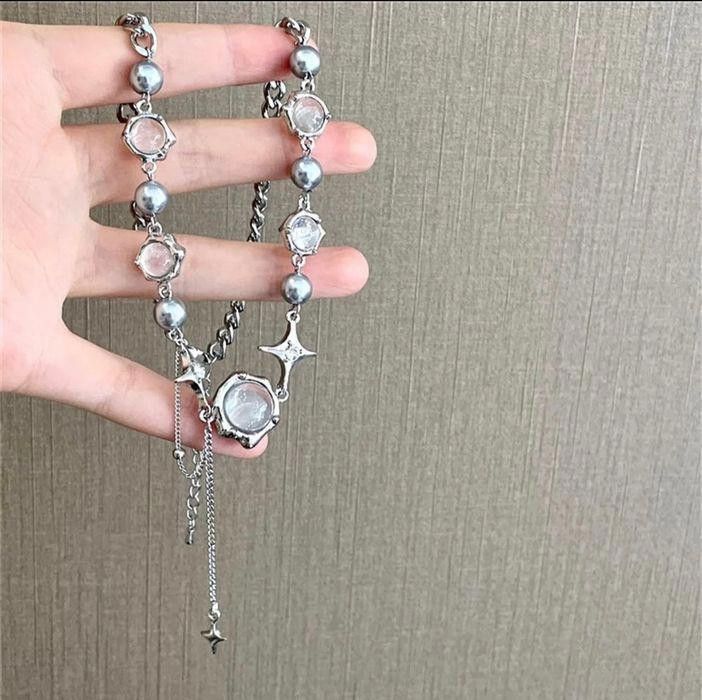 Jewelry Star Geometric Crystal Ball Chain Necklace Size ONE SIZE - 3 Thumbnail