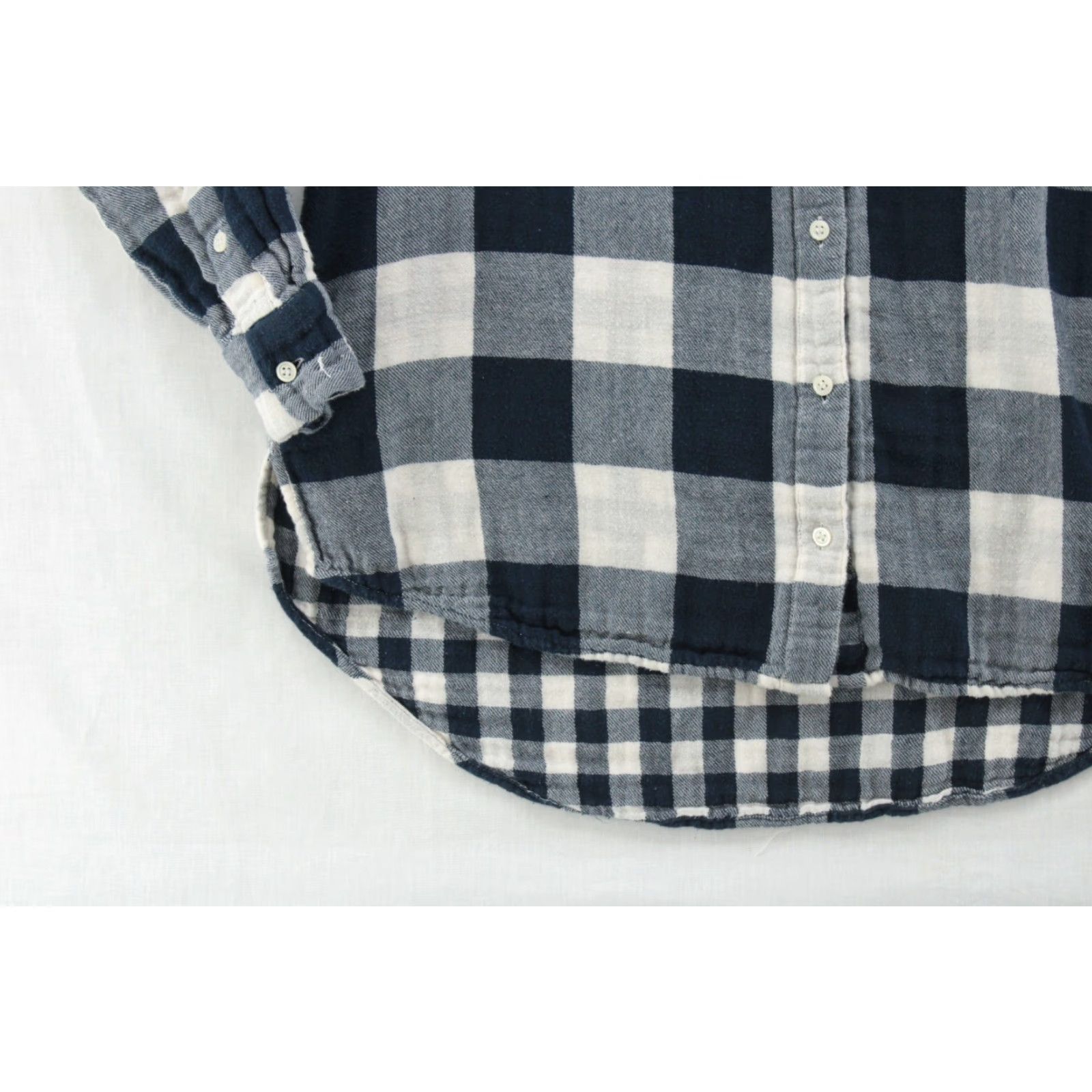 Madewell Madewell Flannel Shirt Women Medium Buffalo Plaid Check Blue Cream Cozy Boho Size M / US 6-8 / IT 42-44 - 2 Thumbnail