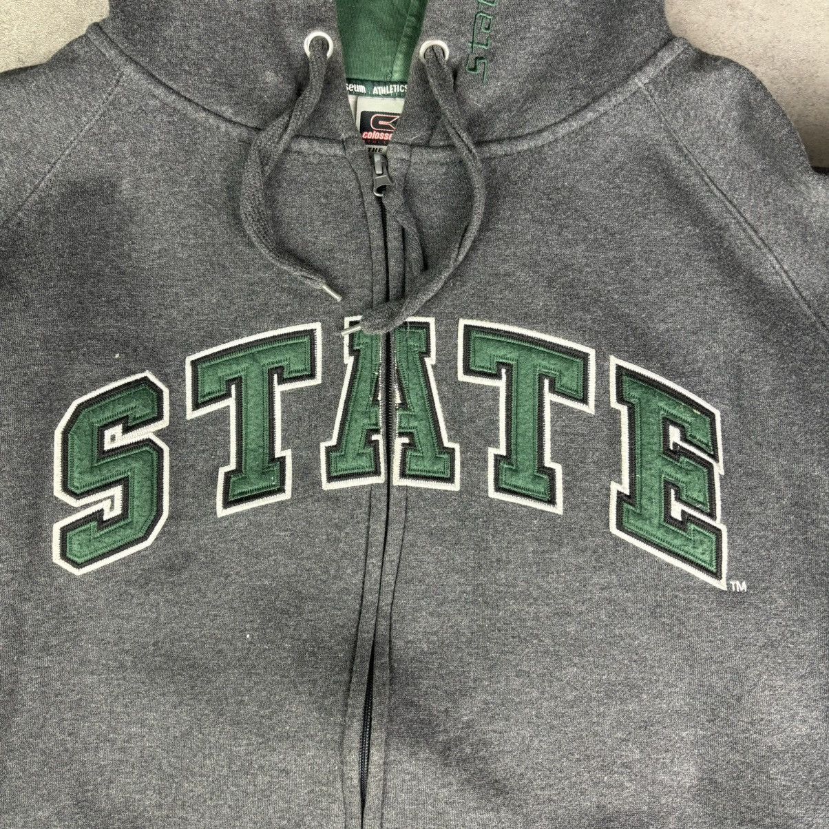 Colosseum Athletics Gray msu michigan state full zip up hooded sweatshirt Size US XL / EU 56 / 4 - 8 Thumbnail